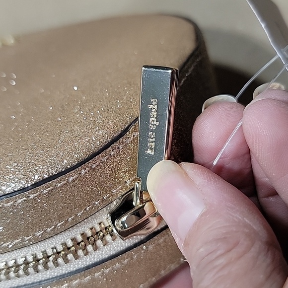 kate spade Glimmer Oval Camera Bag, Gold with Glitter, Crossbody, NEW with Tag - Picture 11 of 15